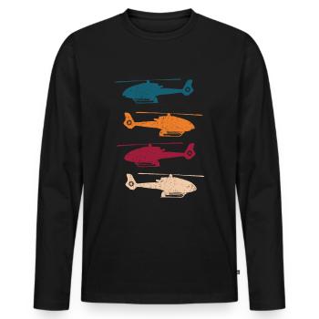120 Helicopter Helicopter Rescue Helicopter - Men's Premium Organic Long Sleeve Shirt - black - Front - Nico (187cm)
