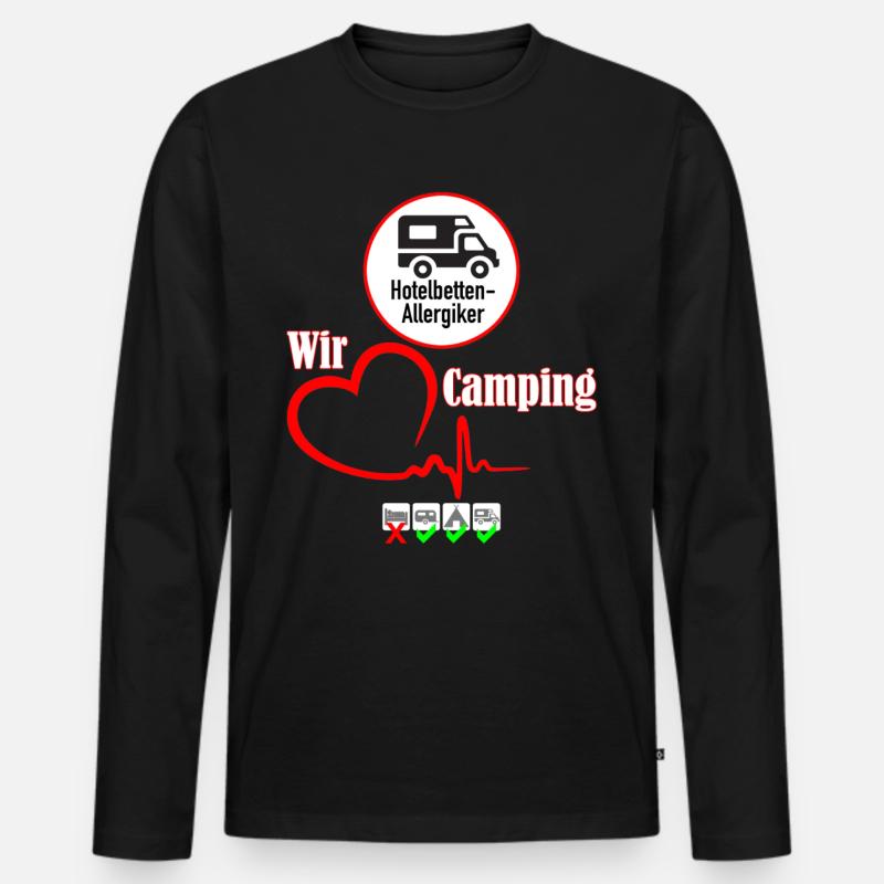 Wir lieben Camping - Männer Premium Bio Langarmshirt - Schwarz