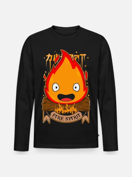 de feu - T-shirt manches longues Premium bio Homme - noir