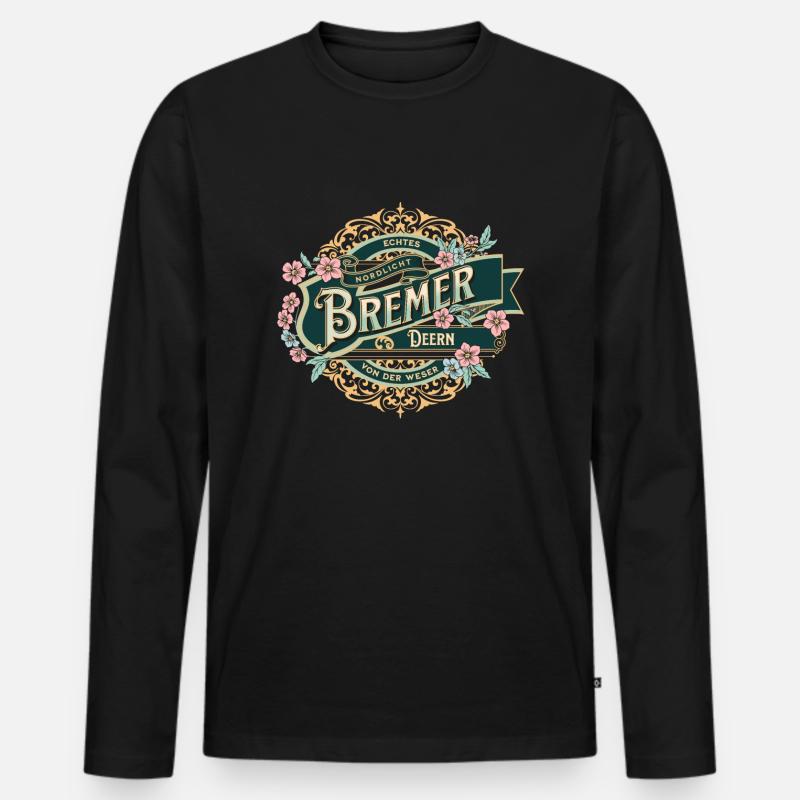 Bremen Fanartikel - Männer Premium Bio Langarmshirt - Schwarz