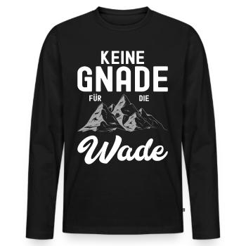 Wandern Geschenkidee Wanderer Berge Trekking - Männer Premium Bio Langarmshirt - Schwarz - Vorne - Nico (187cm)