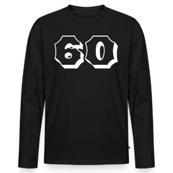 Numéro 60 ans d’anniversaire Félicitations - T-shirt manches longues Premium bio Homme - noir - Devant - Nico (187cm)