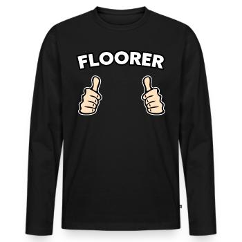 Bodenleger Fließenleger Geschenkidee - Männer Premium Bio Langarmshirt - Schwarz - Vorne - Nico (187cm)