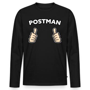 Briefträger Postbote Geschenkidee - Männer Premium Bio Langarmshirt - Schwarz - Vorne - Nico (187cm)