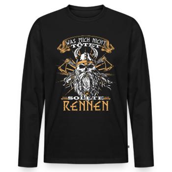 Böser bärtiger Mann! Nordische Mythologie Wikinger - Männer Premium Bio Langarmshirt - Schwarz - Vorne - Nico (187cm)