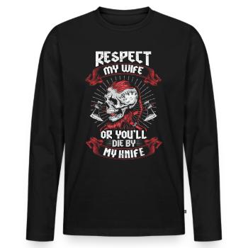Böser bärtiger Mann! Nordische Mythologie Wikinger - Männer Premium Bio Langarmshirt - Schwarz - Vorne - Nico (187cm)