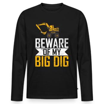 Lustige Bauarbeiter & Baustelle Baggerfahrer - Männer Premium Bio Langarmshirt - Schwarz - Vorne - Nico (187cm)