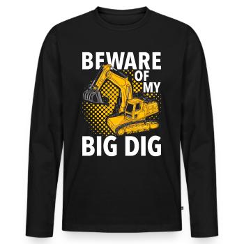 Lustige Bauarbeiter & Baustelle Baggerfahrer - Männer Premium Bio Langarmshirt - Schwarz - Vorne - Nico (187cm)