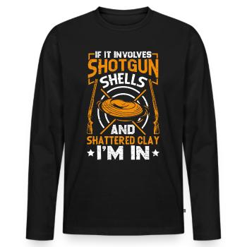 Tontaubenschießen & Lustige Sportschütze Tontauben - Männer Premium Bio Langarmshirt - Schwarz - Vorne - Nico (187cm)