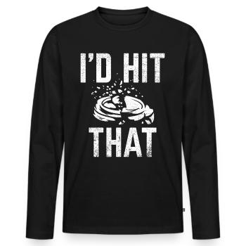 Tontaubenschießen & Lustige Sportschütze Tontauben - Männer Premium Bio Langarmshirt - Schwarz - Vorne - Nico (187cm)