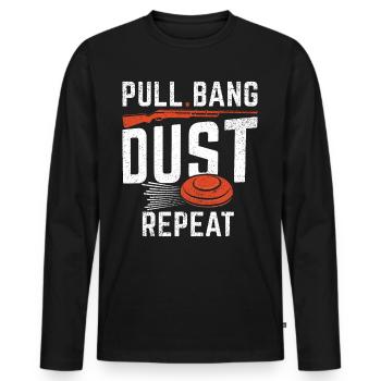 Clay Pigeon Shooting & Funny Sport Shooter Clay Pigeons - T-shirt manches longues Premium bio Homme - noir - Devant - Nico (187cm)