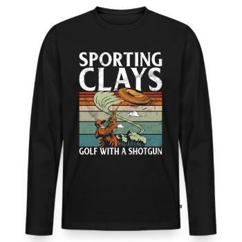 Tontaubenschießen & Lustige Sportschütze Tontauben - Männer Premium Bio Langarmshirt - Schwarz - Vorne - Nico (187cm)