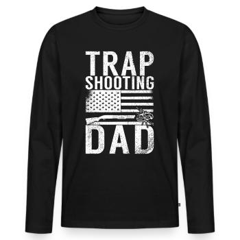 Clay Pigeon Shooting & Funny Sport Shooter Clay Pigeons - T-shirt manches longues Premium bio Homme - noir - Devant - Nico (187cm)