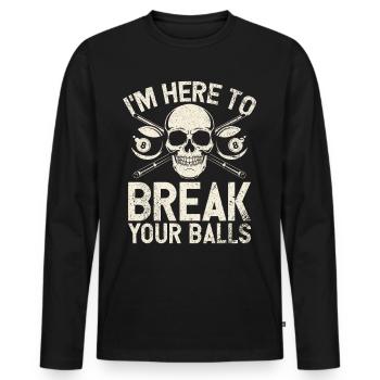 Billard Dicton Amusant & Design Snooker Homme - T-shirt manches longues Premium bio Homme - noir - Devant - Nico (187cm)