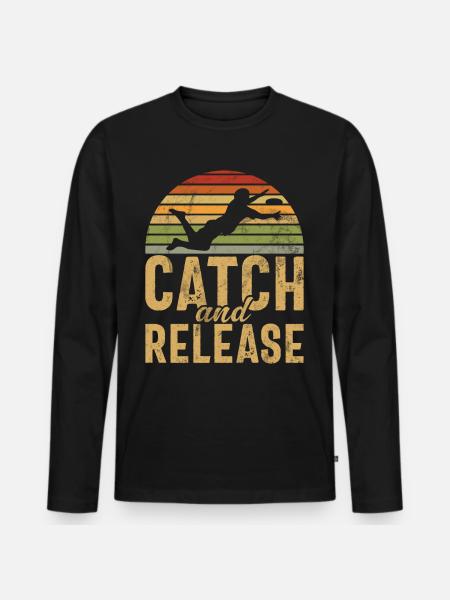 Funny Disc Golf & Ultimate Frisbee Player - Men's Premium Organic Long Sleeve Shirt - black