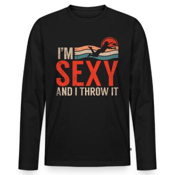 Ultimate Frisbee & Disc Golf Frisbee Design - Männer Premium Bio Langarmshirt - Schwarz - Vorne - Nico (187cm)