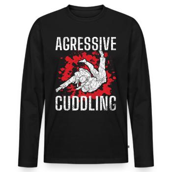 Jiu Jitsu Kampfkunst Kung Fu & Karate Jiu Jitsu - Männer Premium Bio Langarmshirt - Schwarz - Vorne - Nico (187cm)