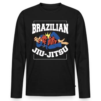 Jiu Jitsu Arts Martiaux Kung Fu & Karaté Jiu Jitsu - T-shirt manches longues Premium bio Homme - noir - Devant - Nico (187cm)