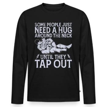 Jiu Jitsu Arts Martiaux Kung Fu & Karaté Jiu Jitsu - T-shirt manches longues Premium bio Homme - noir - Devant - Nico (187cm)