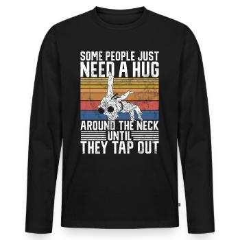 Jiu Jitsu Kampfkunst Kung Fu & Karate Jiu Jitsu - Männer Premium Bio Langarmshirt - Schwarz - Vorne - Nico (187cm)