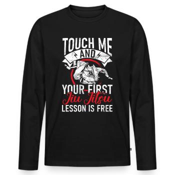 Jiu Jitsu Arts Martiaux Kung Fu & Karaté Jiu Jitsu - T-shirt manches longues Premium bio Homme - noir - Devant - Nico (187cm)