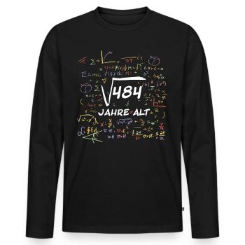 Mathe - Geburtstag - 22 Jahre - Männer Premium Bio Langarmshirt - Schwarz - Vorne - Nico (187cm)
