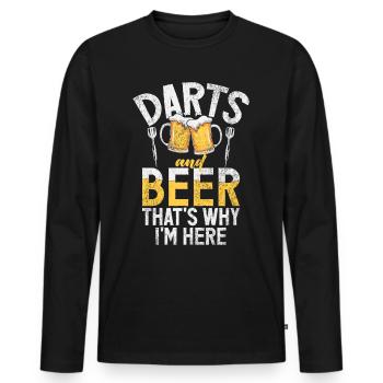 Jeu de fléchettes rétro Dartboard 180 pour les joueurs de fléchettes - T-shirt manches longues Premium bio Homme - noir - Devant - Nico (187cm)