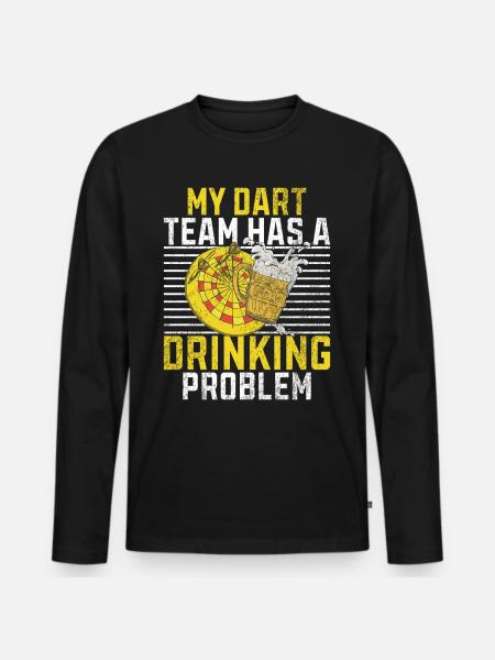 Retro dartskive Dartskive 180 til dartspillere - Premium økologisk langærmet T-shirt til mænd - sort