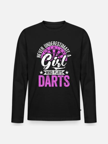 Retro dartskive Dartskive 180 til dartspillere - Premium økologisk langærmet T-shirt til mænd - sort