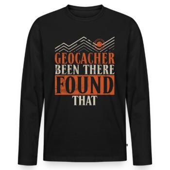 Lustiger Geocaching GPS Spruch Geocacher - Männer Premium Bio Langarmshirt - Schwarz - Vorne - Nico (187cm)