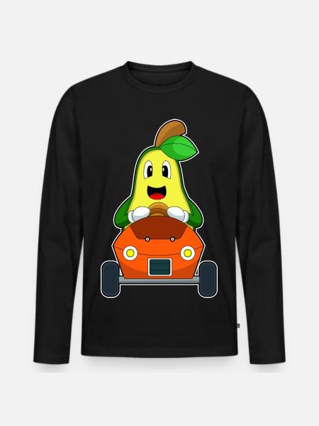 Avocado Car - Men's Premium Organic Long Sleeve Shirt - black