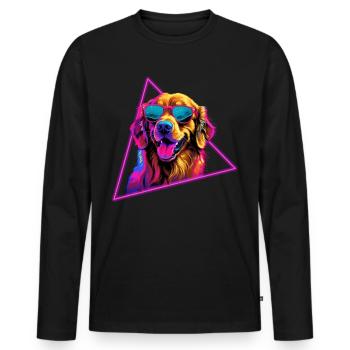 Labrador Retriever With Sunglasses - Men's Premium Organic Long Sleeve Shirt - black - Front - Nico (187cm)