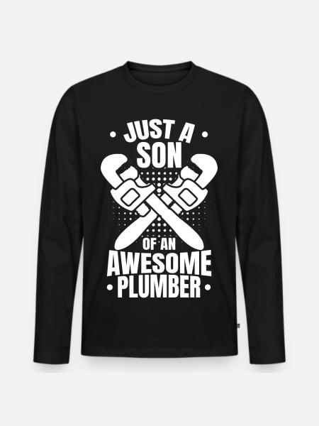 Plumber Boy - Men's Premium Organic Long Sleeve Shirt - black