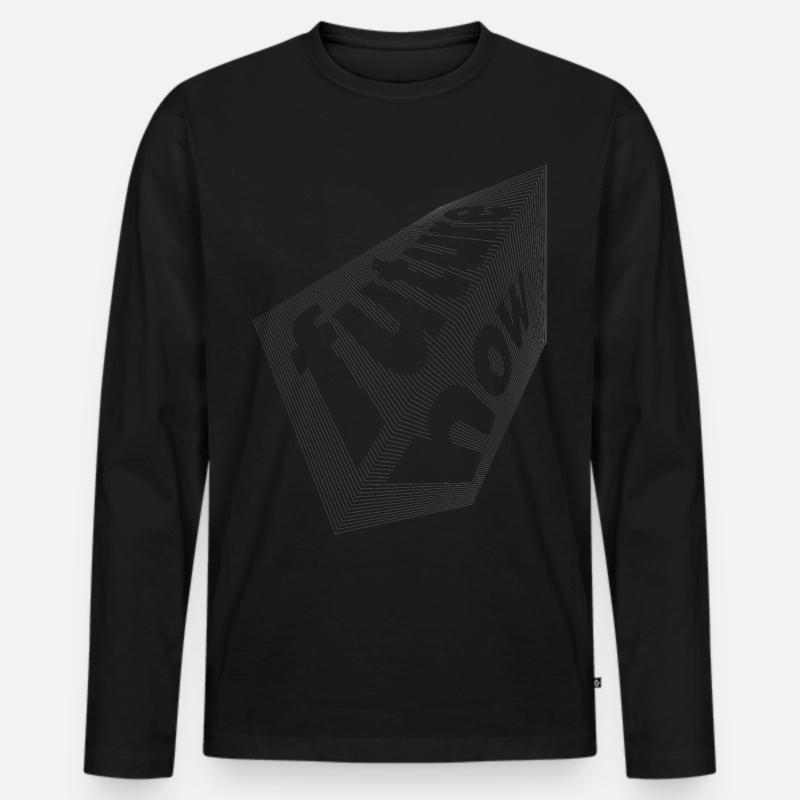 Future Now (3D-Typografie-Edition) - Männer Premium Bio Langarmshirt - Schwarz