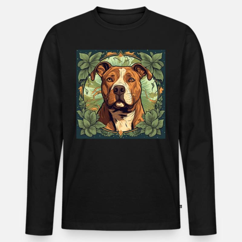 American Pitbull Terrier Hund - Männer Premium Bio Langarmshirt - Schwarz