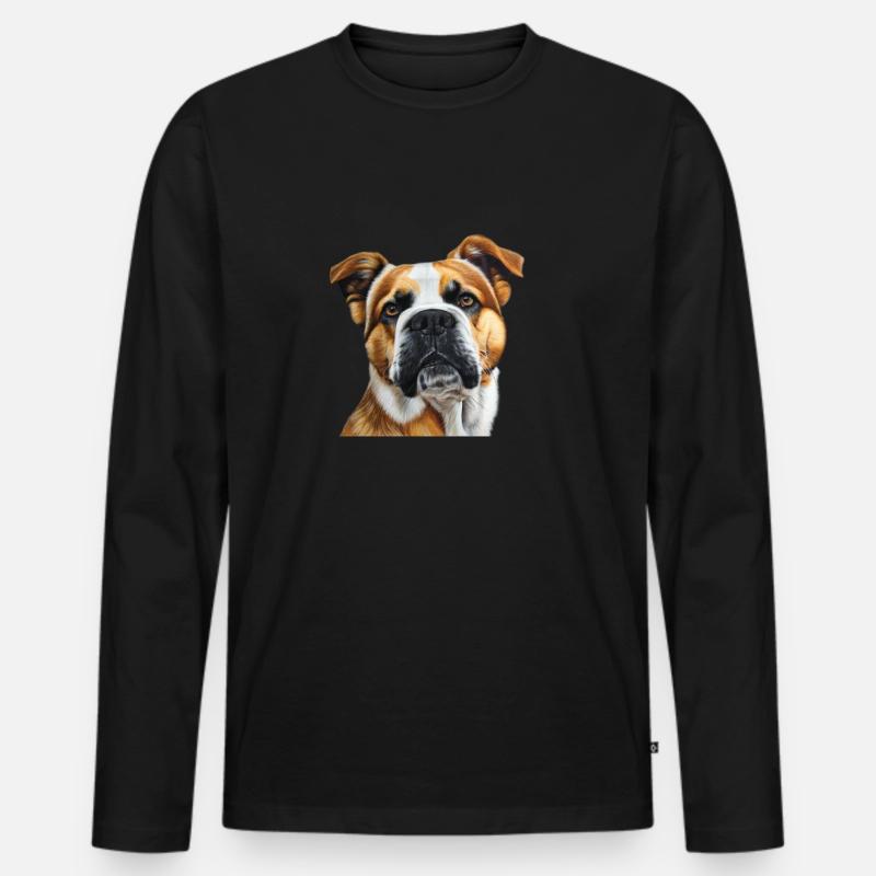 Hund - Männer Premium Bio Langarmshirt - Schwarz