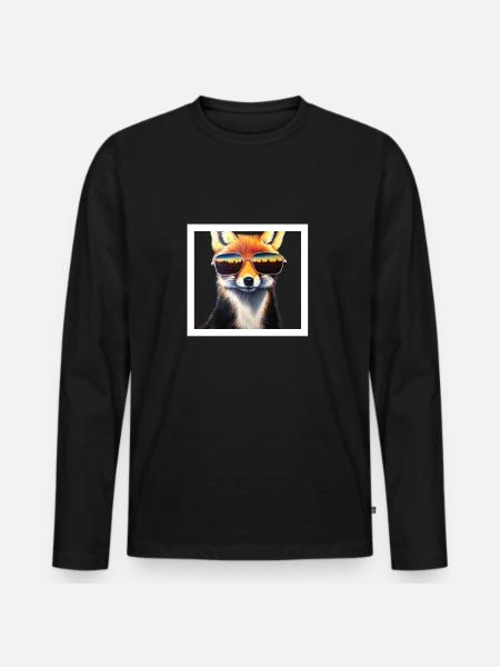 Cooler Fuchs - Männer Premium Bio Langarmshirt - Schwarz