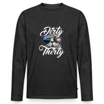 The Dirty Thirty - Men's Premium Organic Long Sleeve Shirt - heather anthracite - Front - Nico (187cm)