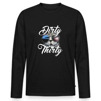 Die dreckigen Dreißig - Männer Premium Bio Langarmshirt - Schwarz - Vorne - Nico (187cm)