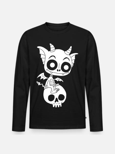 Little White Demon Rests - Men's Premium Organic Long Sleeve Shirt - black