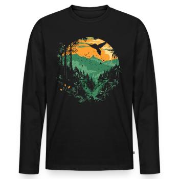 colibri, oiseau, la nature, animaux, nature sauvage, nectar - T-shirt manches longues Premium bio Homme - noir - Devant - Nico (187cm)