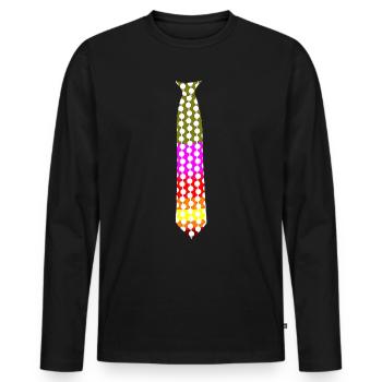Tie colorful dots - Men's Premium Organic Long Sleeve Shirt - black - Front - Nico (187cm)