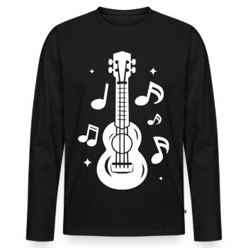 Ukulélé - T-shirt manches longues Premium bio Homme - noir - Devant - Nico (187cm)