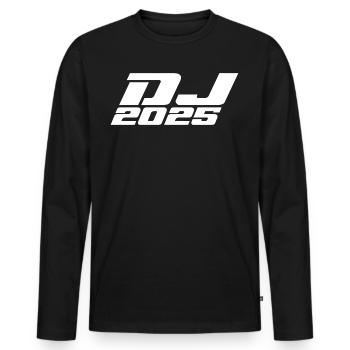 Disc jockey - Men's Premium Organic Long Sleeve Shirt - black - Front - Nico (187cm)