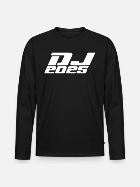 DJ - Männer Premium Bio Langarmshirt - Schwarz