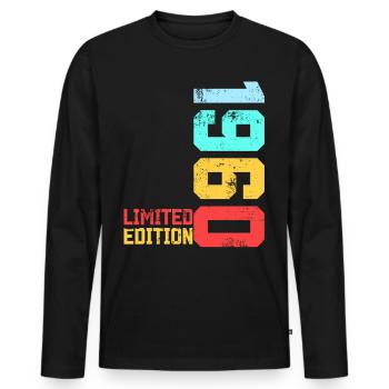 Legend 1960 65th Birthday Gifts for Men Women 65 - Men's Premium Organic Long Sleeve Shirt - black - Front - Nico (187cm)