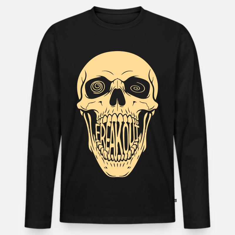 Ausflippen von Schädel - Männer Premium Bio Langarmshirt - Schwarz