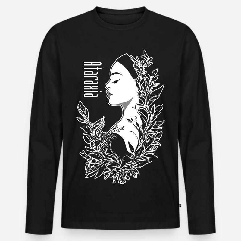 Ataraxia Weiß - Männer Premium Bio Langarmshirt - Schwarz