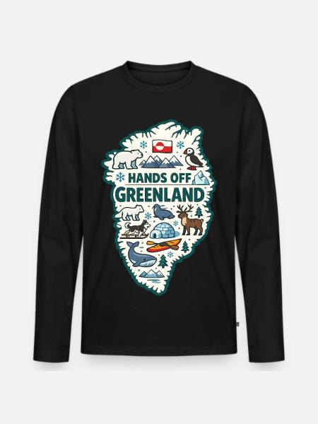 Hænderne væk fra Grønland Europa Solidaritet - Premium økologisk langærmet T-shirt til mænd - sort