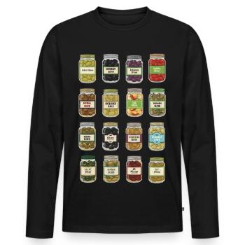 Olives in a jar - Men's Premium Organic Long Sleeve Shirt - black - Front - Nico (187cm)